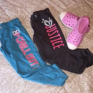 EUC*2 pairs of girls Justice capri sweatpants